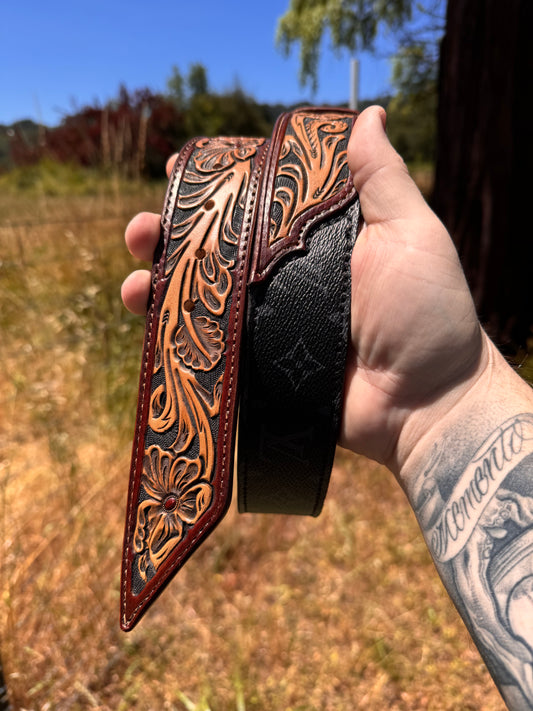 Custom Leather Three Piece Belt