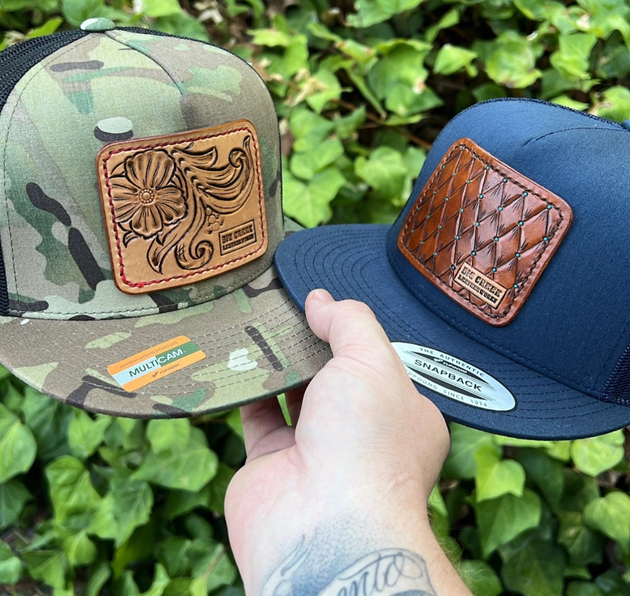 Leather Patch Trucker Hats