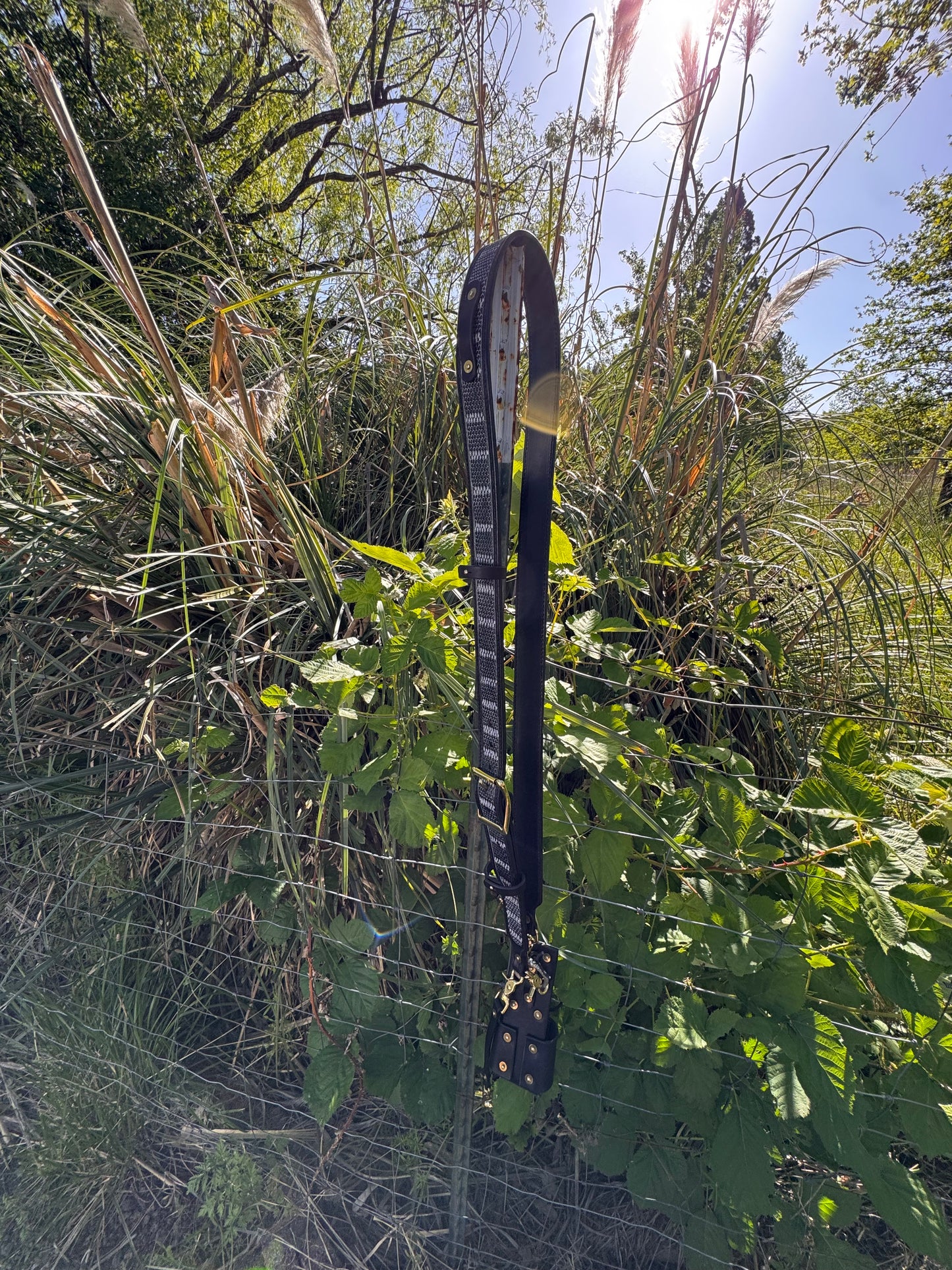 Custom Tooled Firefighter Radio Strap with Holster