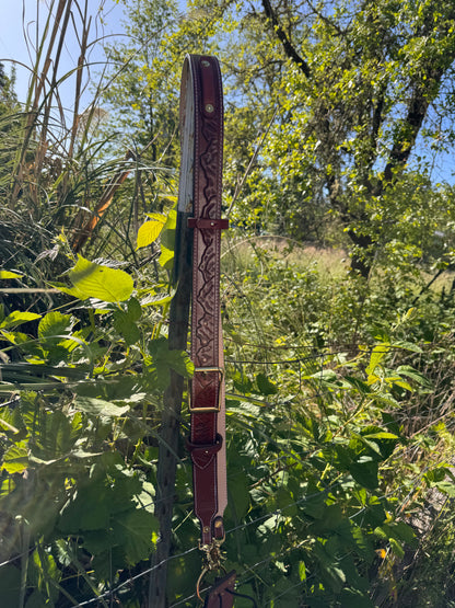 Custom Tooled Firefighter Radio Strap with Holster