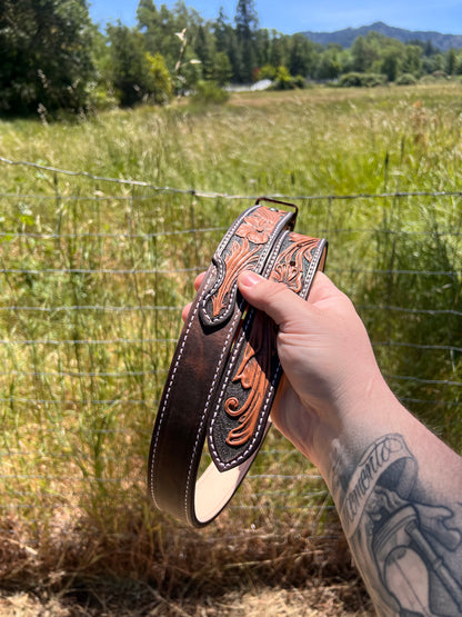 Custom Leather Three Piece Belt