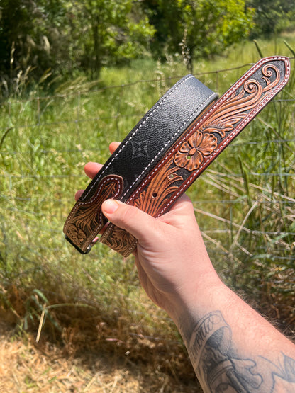 Custom Leather Three Piece Belt