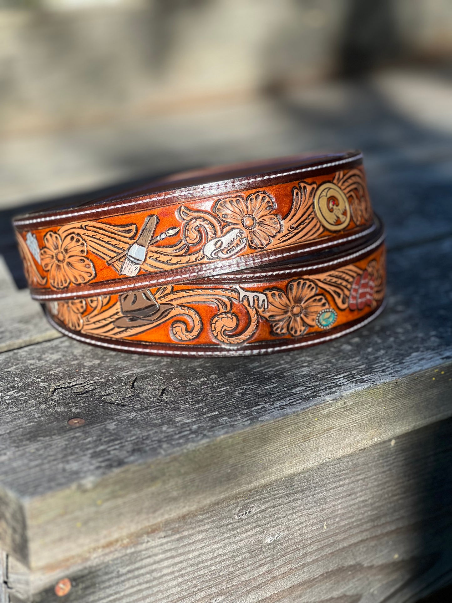 Tooled Leather Purse Straps