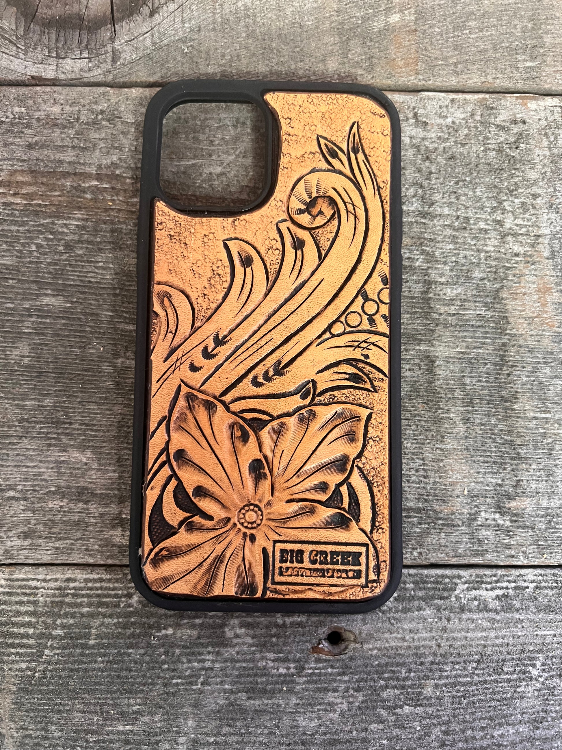 Custom Tooled Leather Phone Case Big Creek Leatherworks Custom Tooled Leather Phone Case Big Creek Leatherworks
