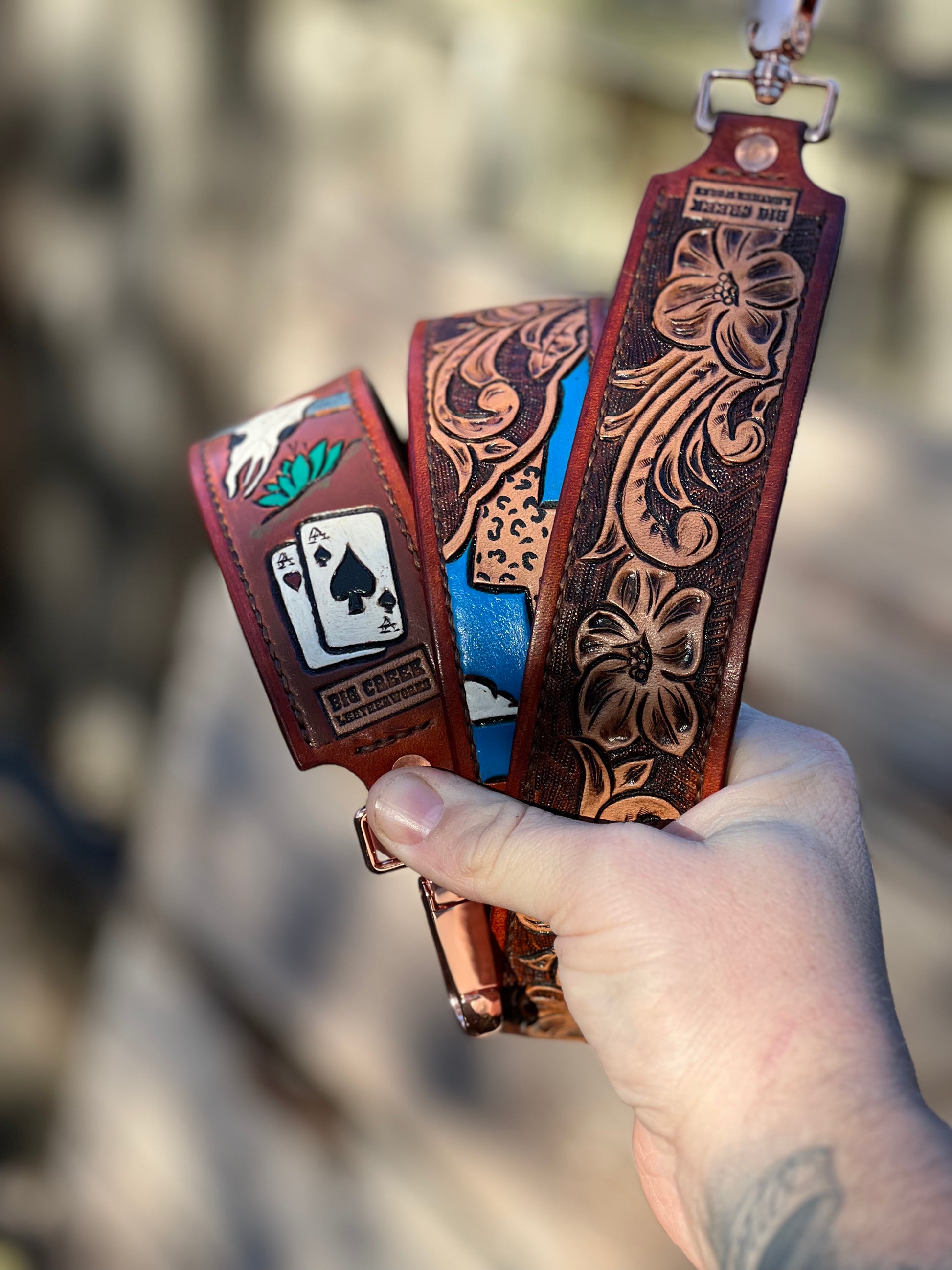 Custom leather top purse straps